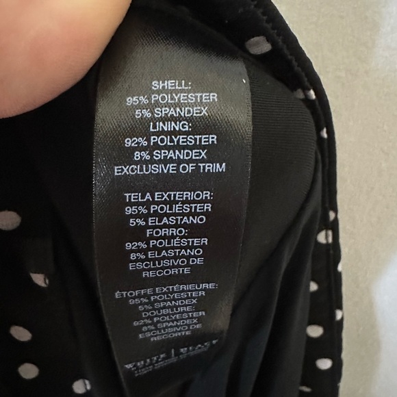 White House Black Market Black Backless Dress with White Polka Dots - Picture 3 of 7